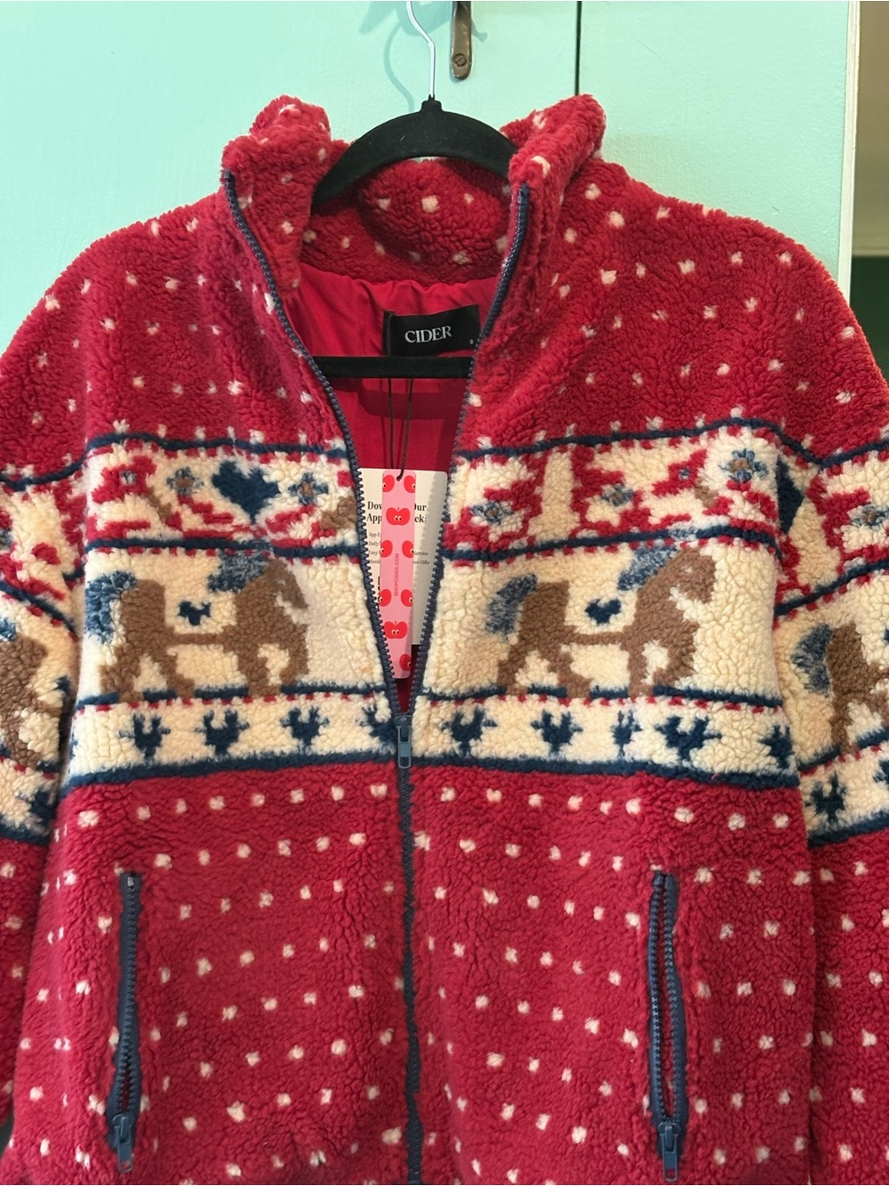 Cider Red Polka-Dot Fleece - Picture 7 of 7